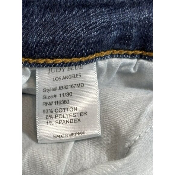 Judy Blue Skinny Fit Jeans Women's 11/30 Blue Red Plaid Patches Distressed Denim - Picture 6 of 7